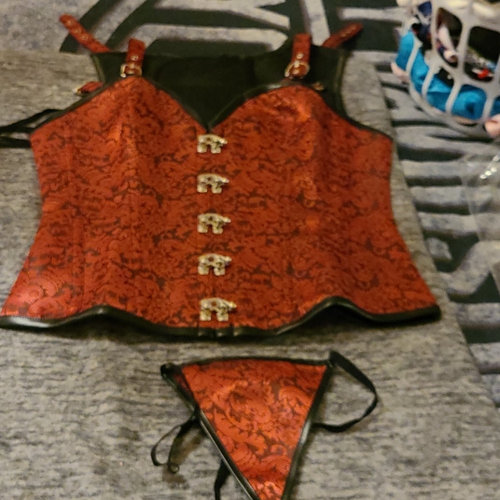 Lace up Corset with thong